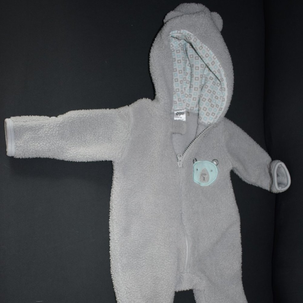 Light Gray Sherpa Winter Bodysuit